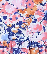 Little Girl's & Ruffle Rashguard, Swimsuit, Hat Set