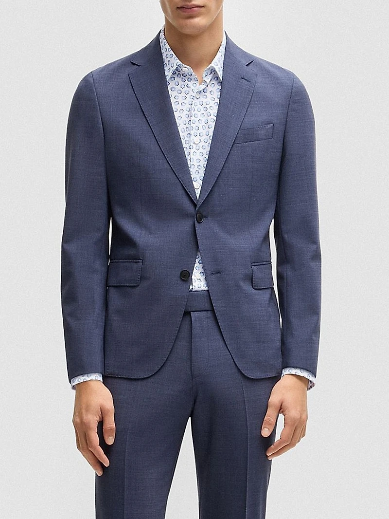 Slim-Fit Shirt Floral-Print Performance-Stretch Jersey