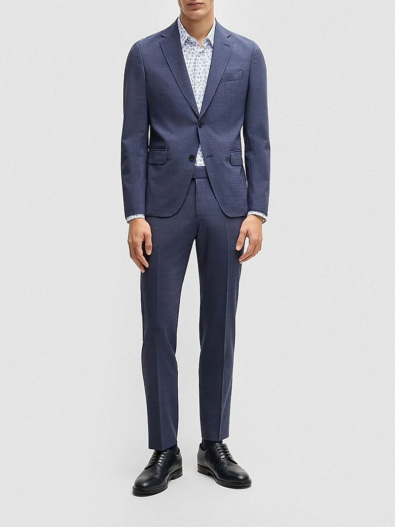 Slim-Fit Shirt Floral-Print Performance-Stretch Jersey