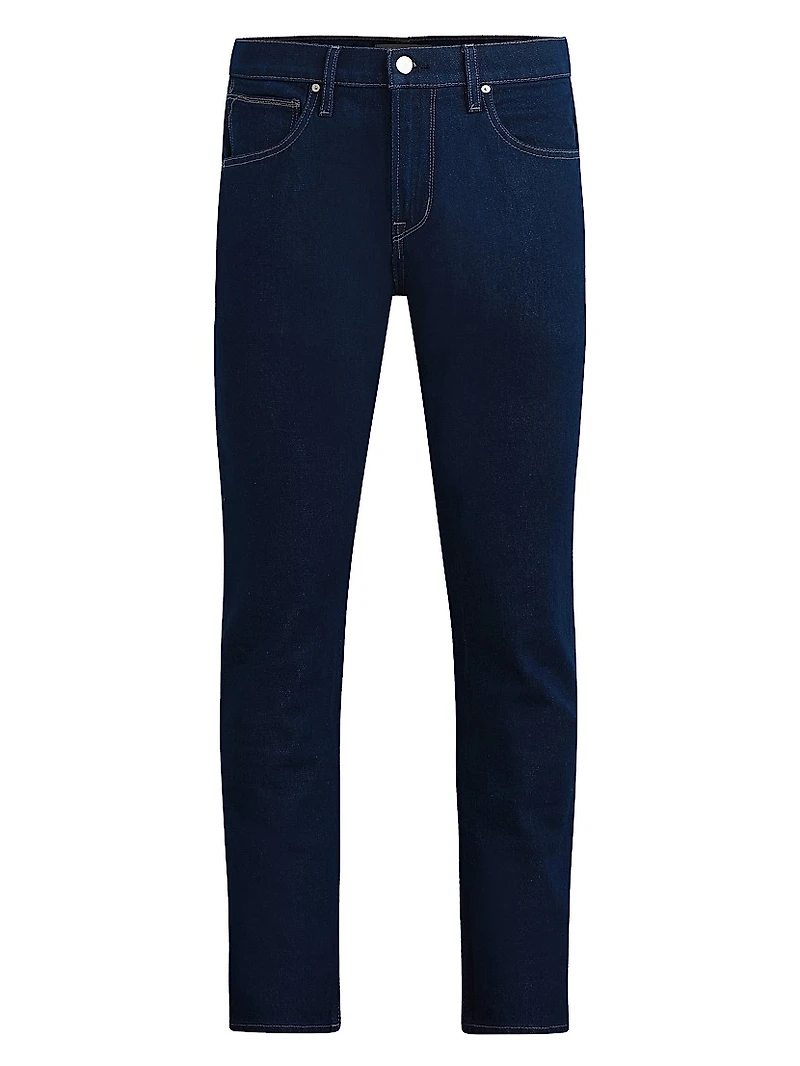 Blake Contrast Topstitched Slim-Straight Jeans