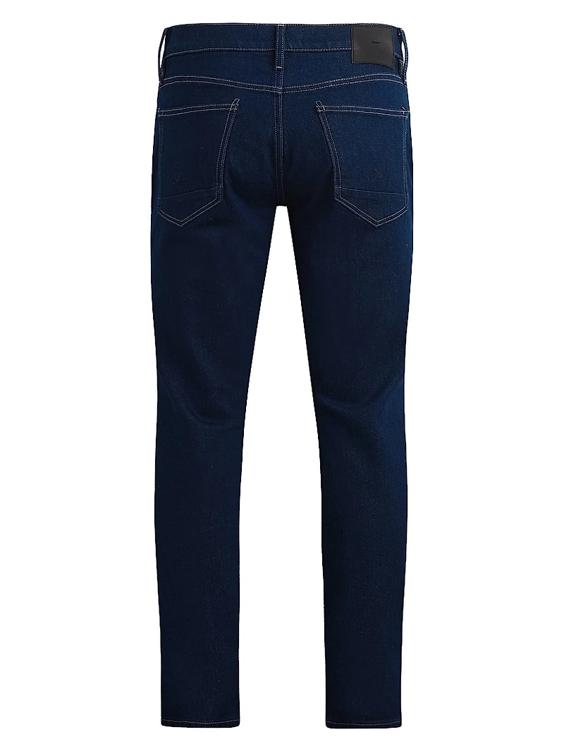 Blake Contrast Topstitched Slim-Straight Jeans