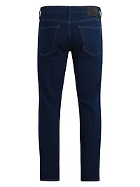Blake Contrast Topstitched Slim-Straight Jeans