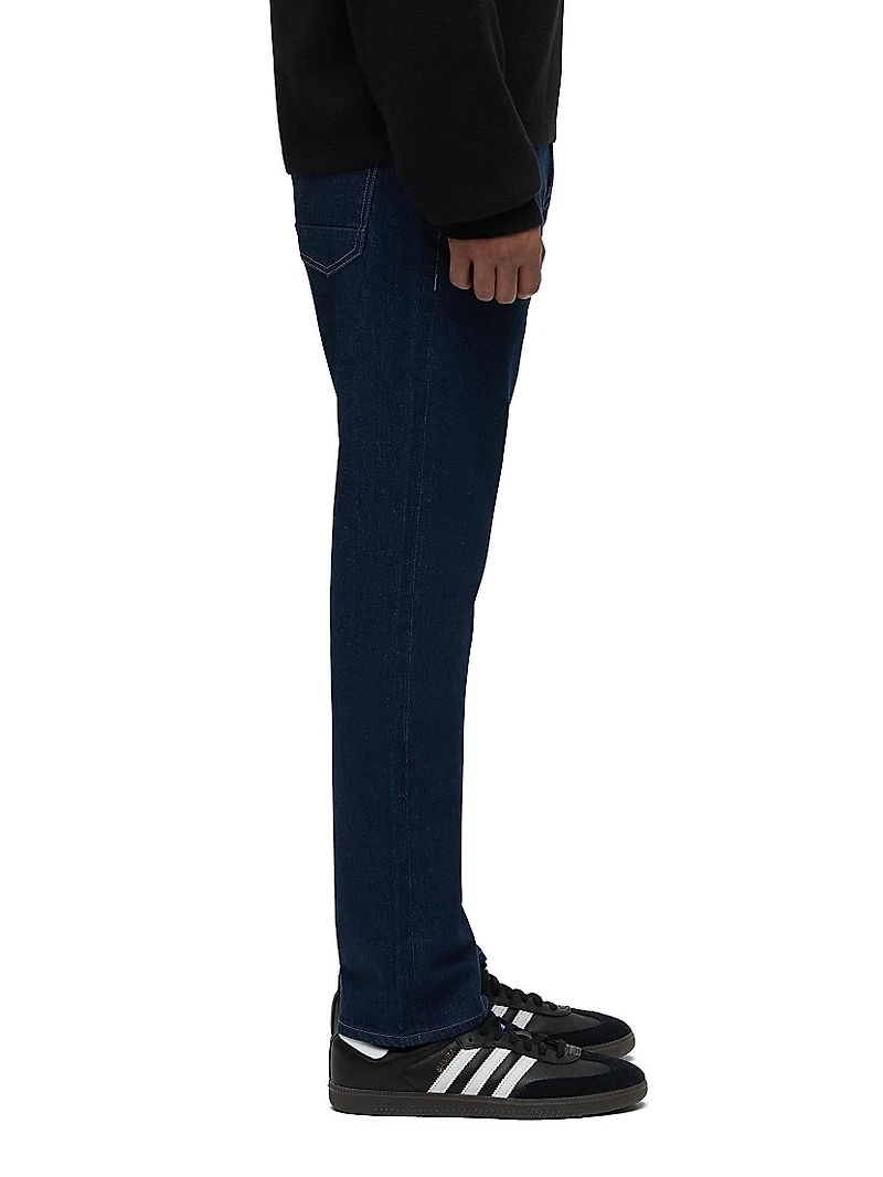 Blake Contrast Topstitched Slim-Straight Jeans
