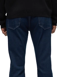 Blake Contrast Topstitched Slim-Straight Jeans