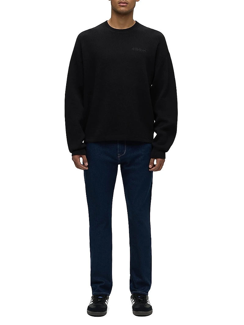 Blake Contrast Topstitched Slim-Straight Jeans