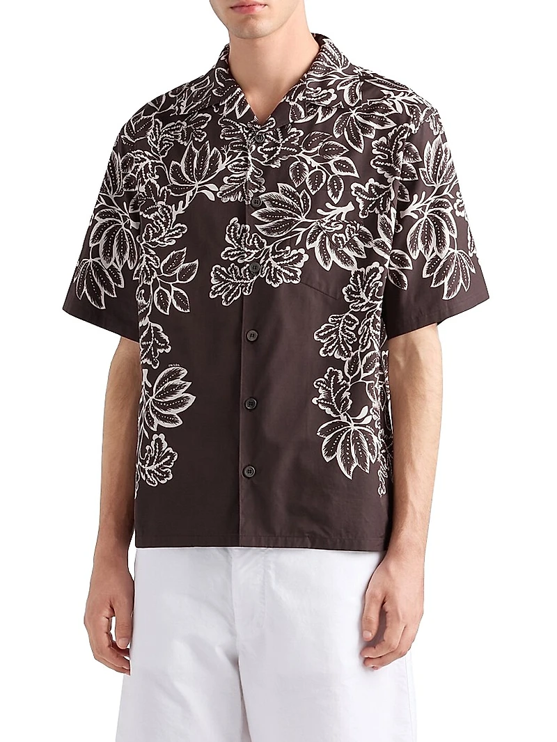 Printed Cotton Bowling Shirt