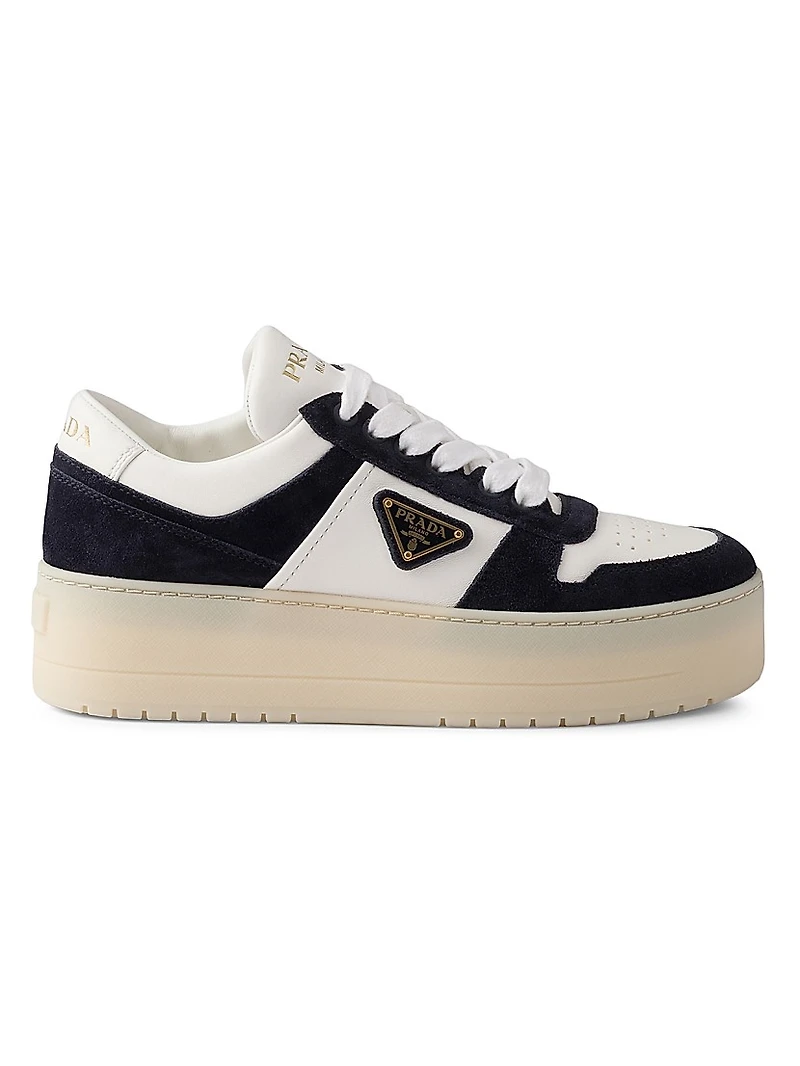 Downtown Bold Nappa Leather and Suede Sneakers