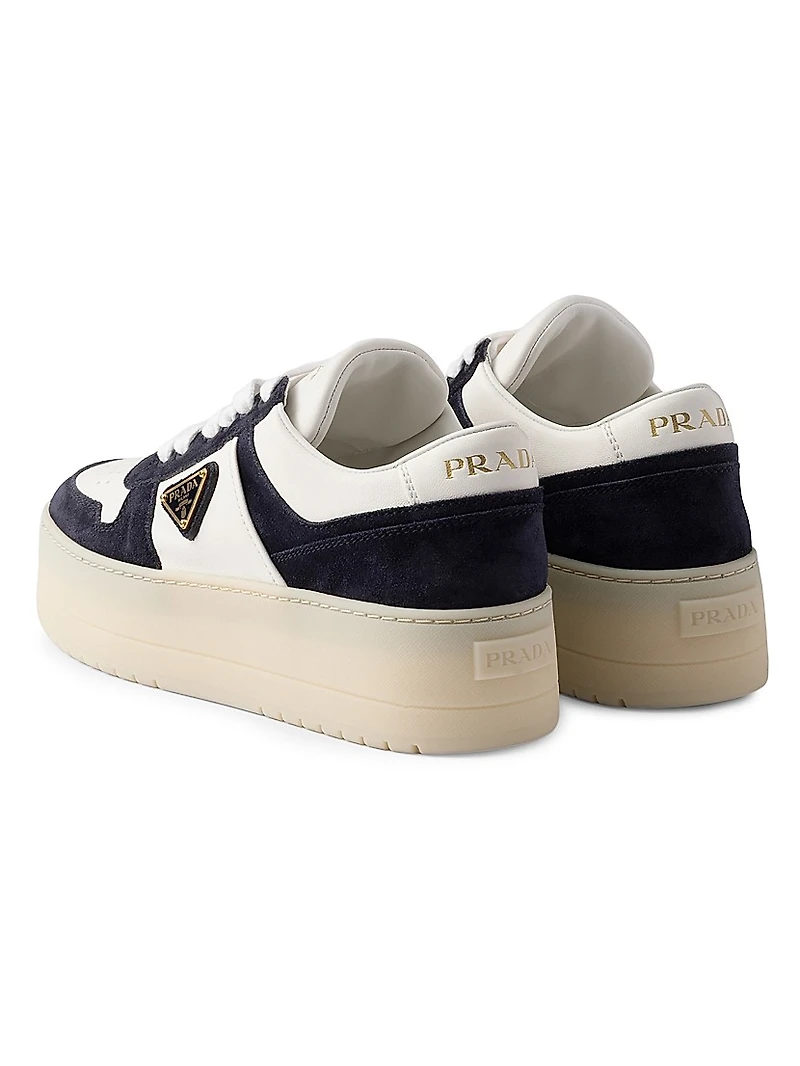 Downtown Bold Nappa Leather and Suede Sneakers