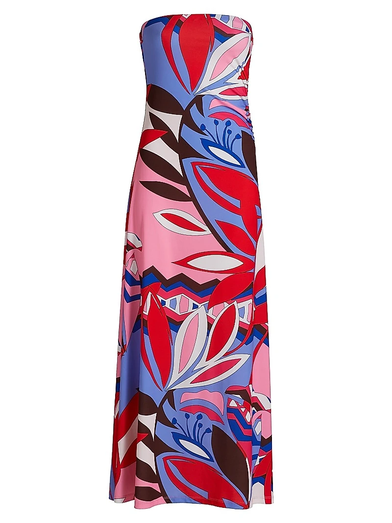 Bernarda Floral A-Line Strapless Maxi Dress