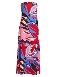 Bernarda Floral A-Line Strapless Maxi Dress