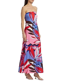 Bernarda Floral A-Line Strapless Maxi Dress