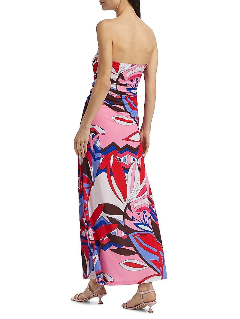 Bernarda Floral A-Line Strapless Maxi Dress