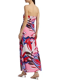 Bernarda Floral A-Line Strapless Maxi Dress