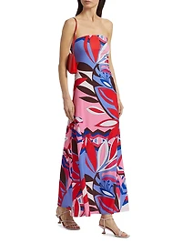 Bernarda Floral A-Line Strapless Maxi Dress
