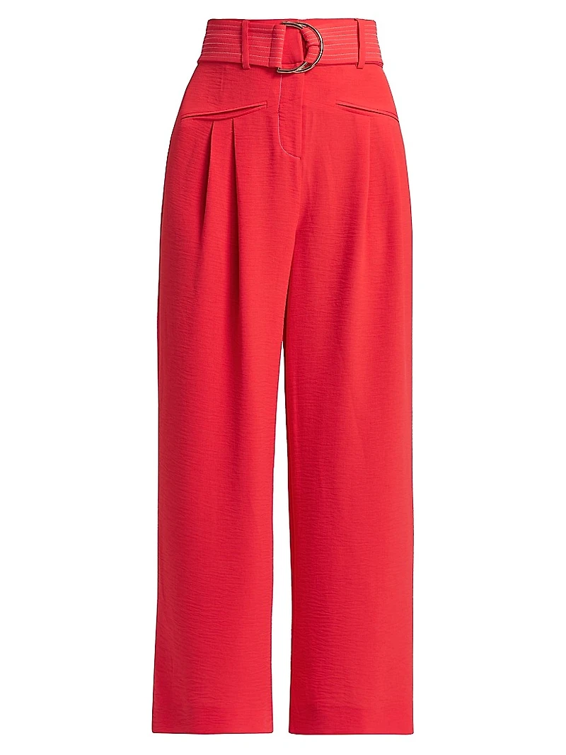 Belted High-Rise Pants