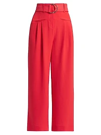 Belted High-Rise Pants