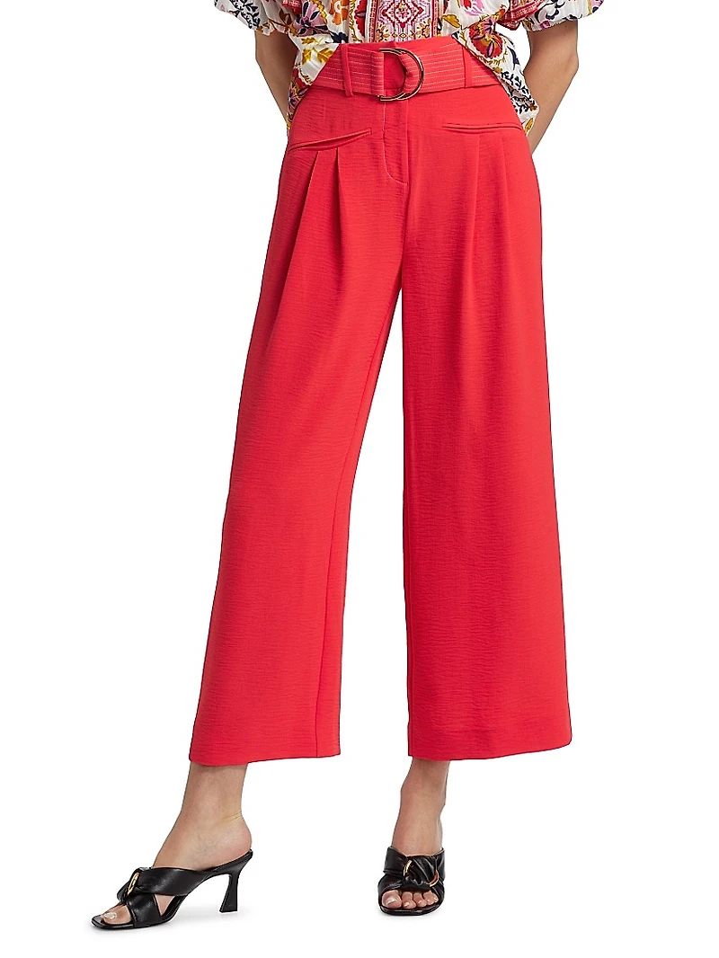 Belted High-Rise Pants