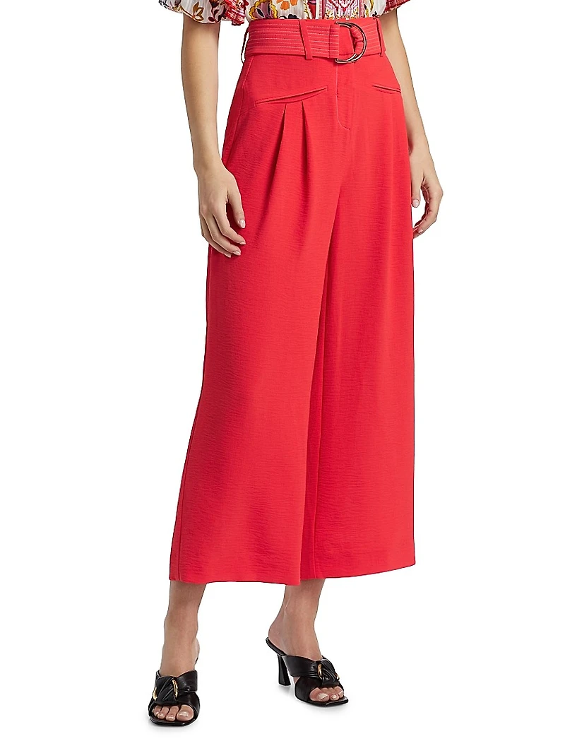 Belted High-Rise Pants