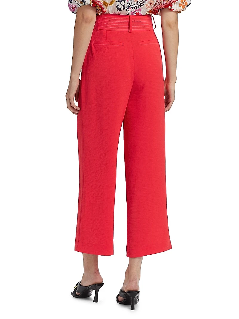 Belted High-Rise Pants