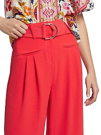 Belted High-Rise Pants