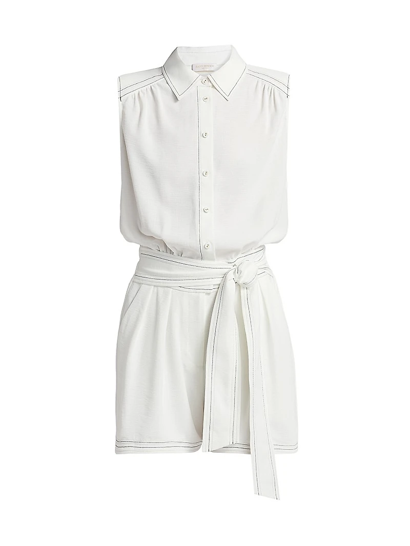 Paz Sleeveless Belted Romper