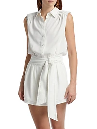 Paz Sleeveless Belted Romper
