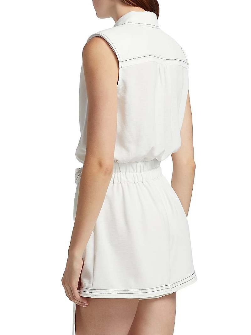 Paz Sleeveless Belted Romper