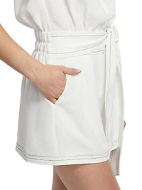 Paz Sleeveless Belted Romper