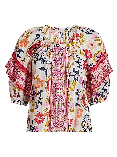 Maya Floral Peasant Blouse