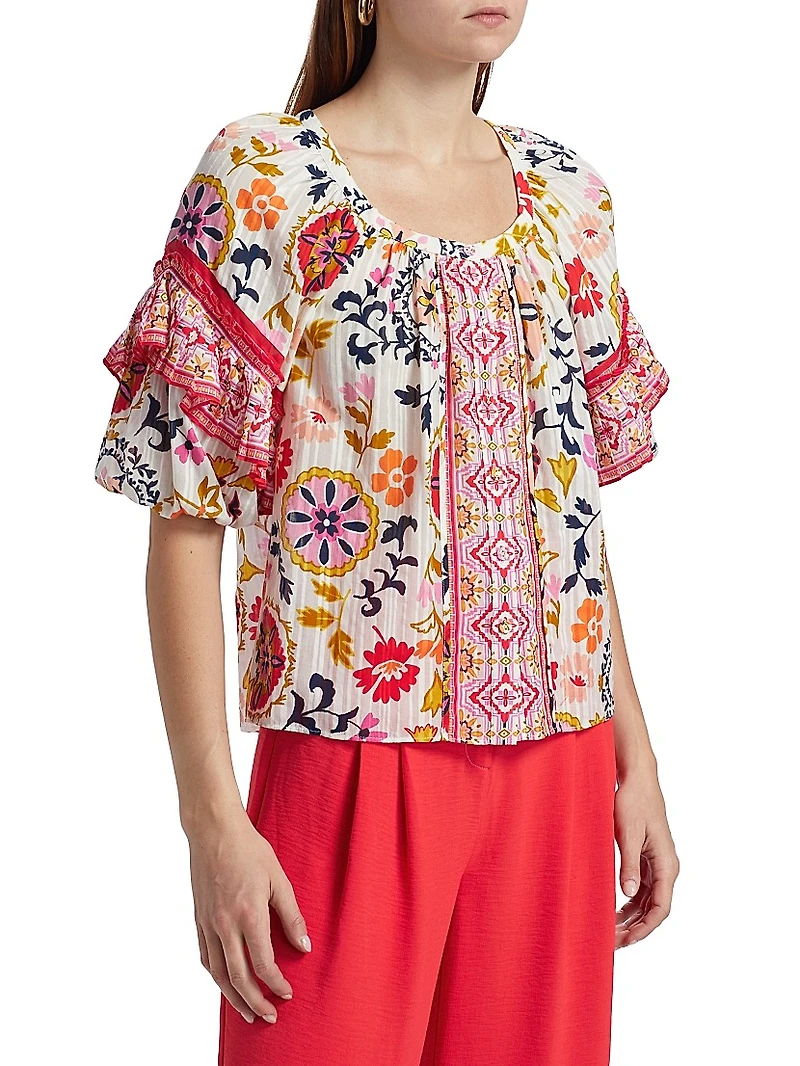 Maya Floral Peasant Blouse