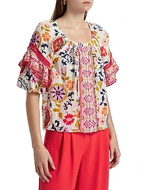 Maya Floral Peasant Blouse