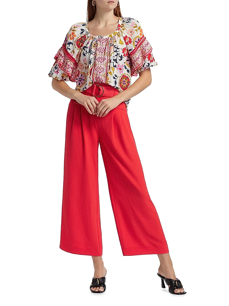 Maya Floral Peasant Blouse