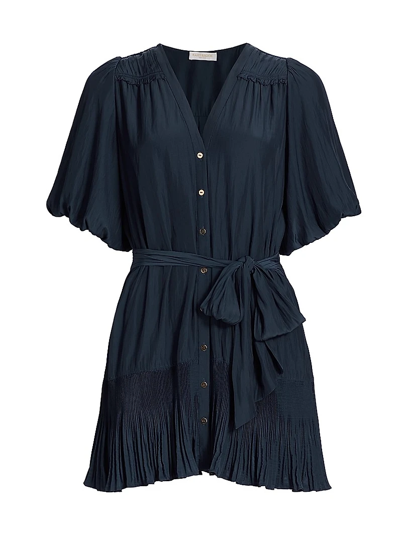 Florencia Tie-Waist V-Neck Minidress