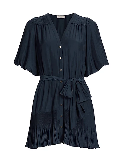 Florencia Tie-Waist V-Neck Minidress