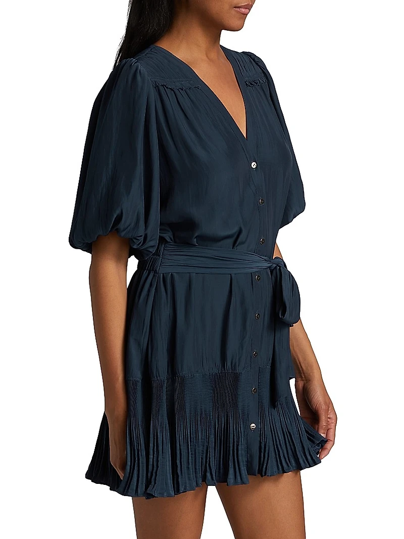 Florencia Tie-Waist V-Neck Minidress