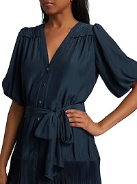 Florencia Tie-Waist V-Neck Minidress