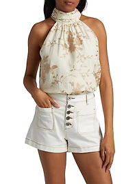 Cara Floral-Embroidered Tank
