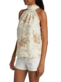 Cara Floral-Embroidered Tank