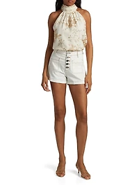 Cara Floral-Embroidered Tank