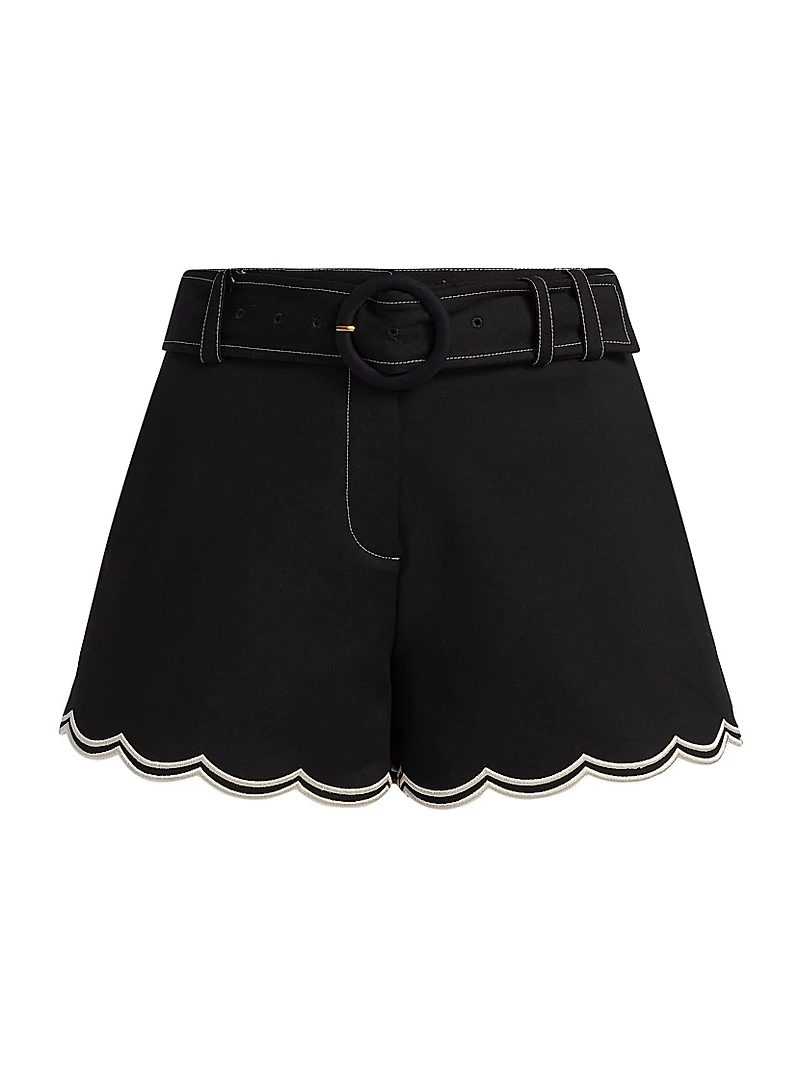 Violeta Cotton-Blend Belted Shorts