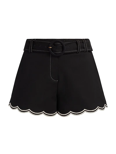 Violeta Cotton-Blend Belted Shorts