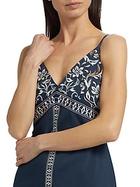 Constanza Embroidered Stretch-Cotton Midi-Dress