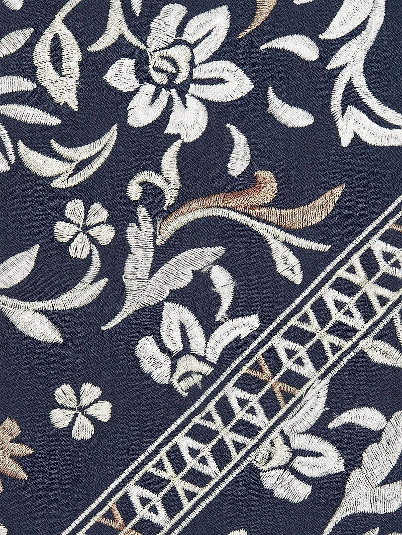 Constanza Embroidered Stretch-Cotton Midi-Dress