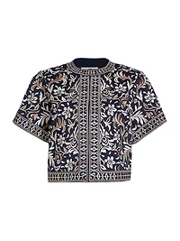 Maya Embroidered Stretch-Cotton Jacket