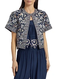 Maya Embroidered Stretch-Cotton Jacket