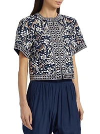 Maya Embroidered Stretch-Cotton Jacket