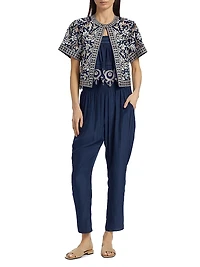 Maya Embroidered Stretch-Cotton Jacket