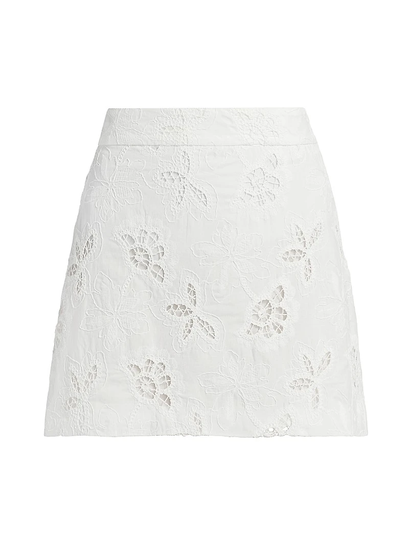 Dawn Lace Cotton A-Line Miniskirt
