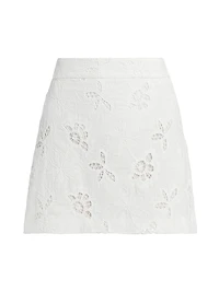 Dawn Lace Cotton A-Line Miniskirt