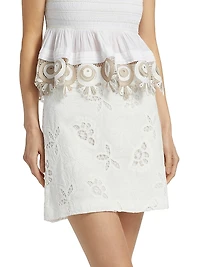 Dawn Lace Cotton A-Line Miniskirt